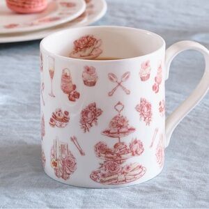 Victoria Eggs Afternoon Tea Mug Fine Bone China White & Pink NWT